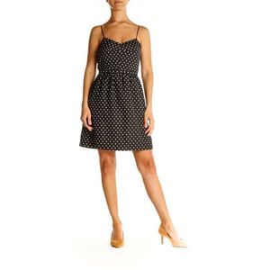 J. Crew Black Polka Dot Fit and Flair Dress Size 10